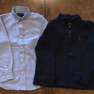 Ralph Lauren Polo 2 Long Sleeve Shirts Size 7 Lot